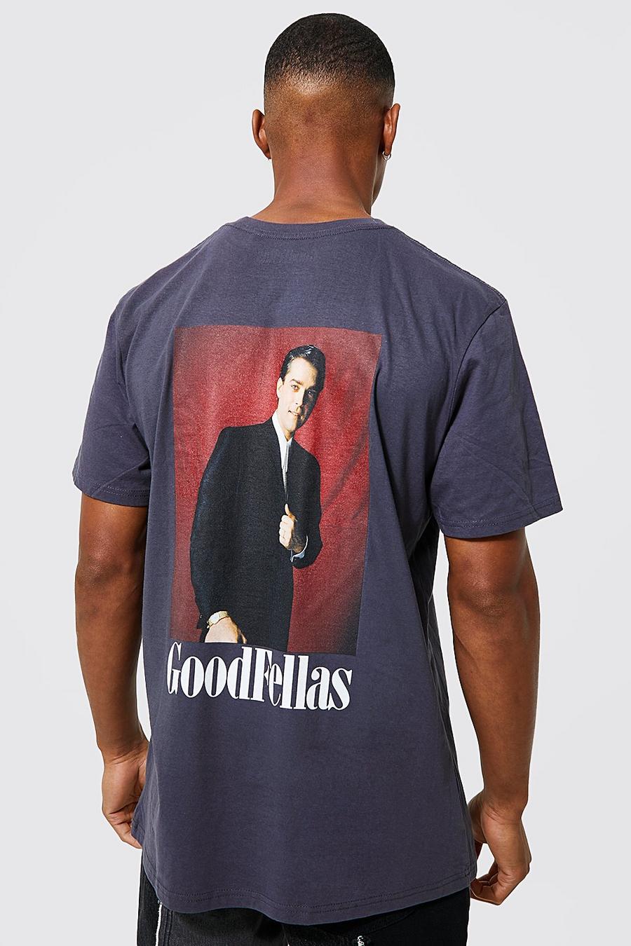 Camiseta oversize con estampado de Godfellas, Charcoal image number 1