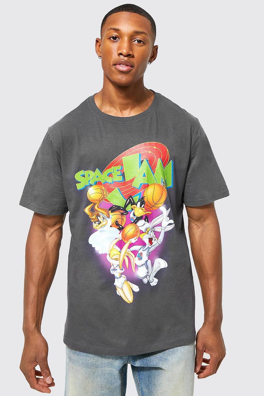 Charcoal grey Oversized Space Jam License T-shirt