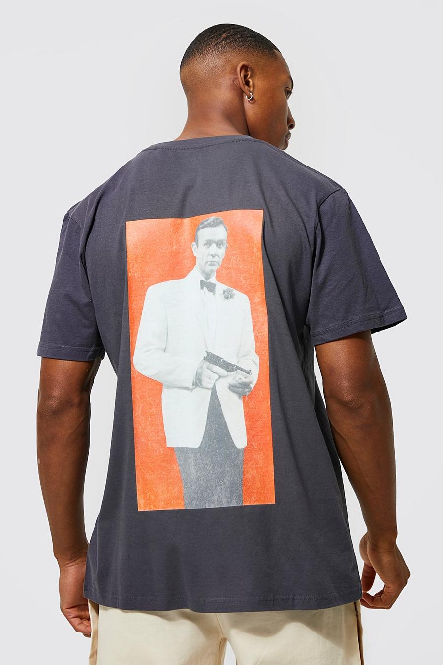 Charcoal James Bond Oversize t-shirt med tryck image number 1