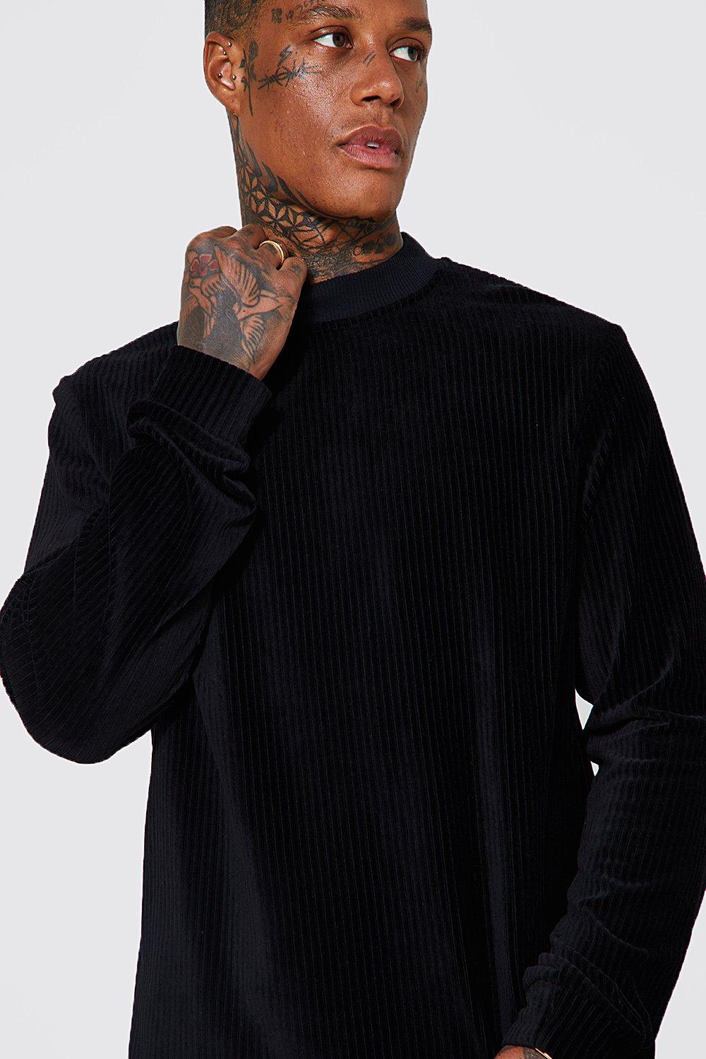 black ribbed tracksuit