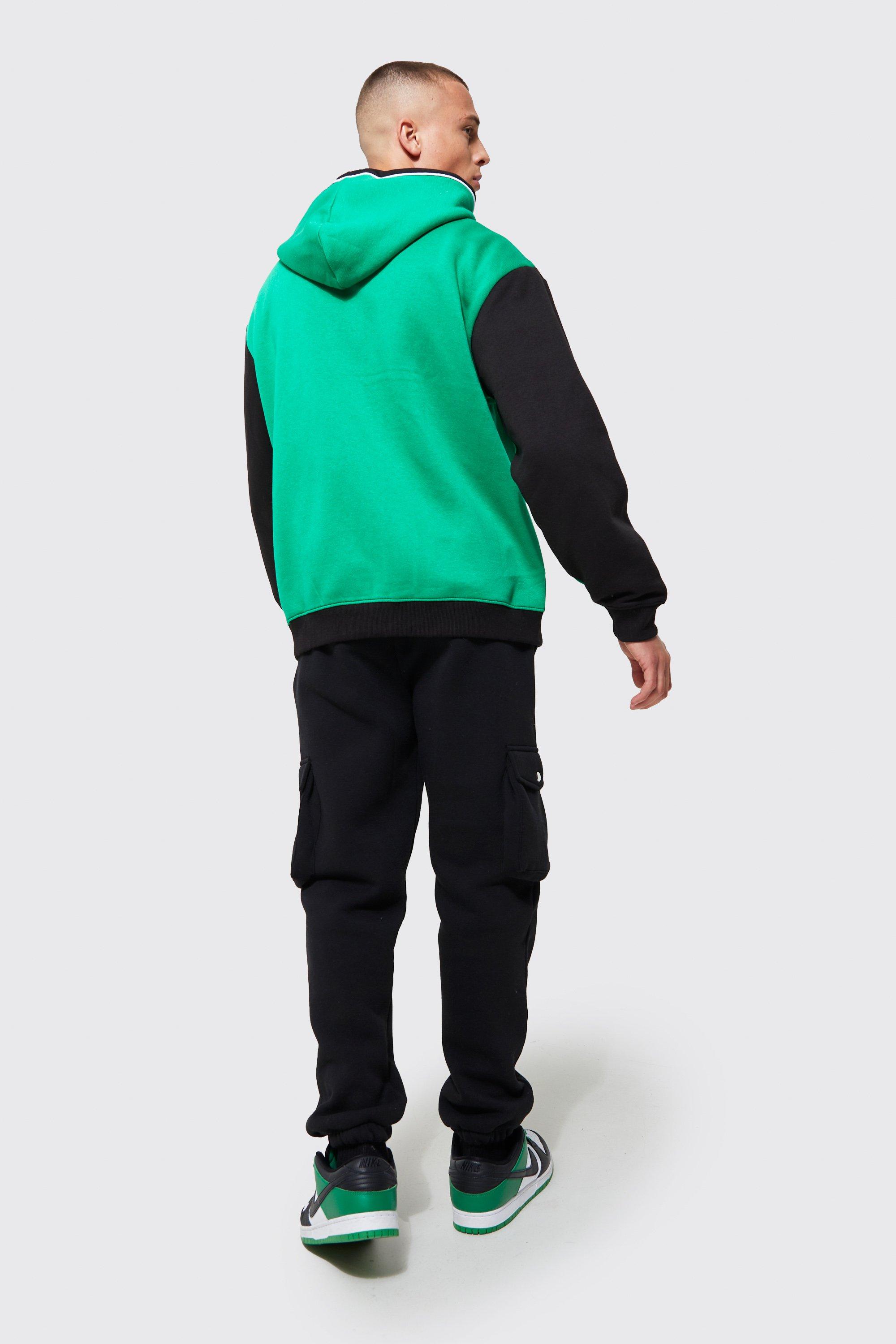Oversized Colour Block Zip Hoodie With Piping | boohoo Oversized Colour Block Zip Hoodie With Piping | boohoo