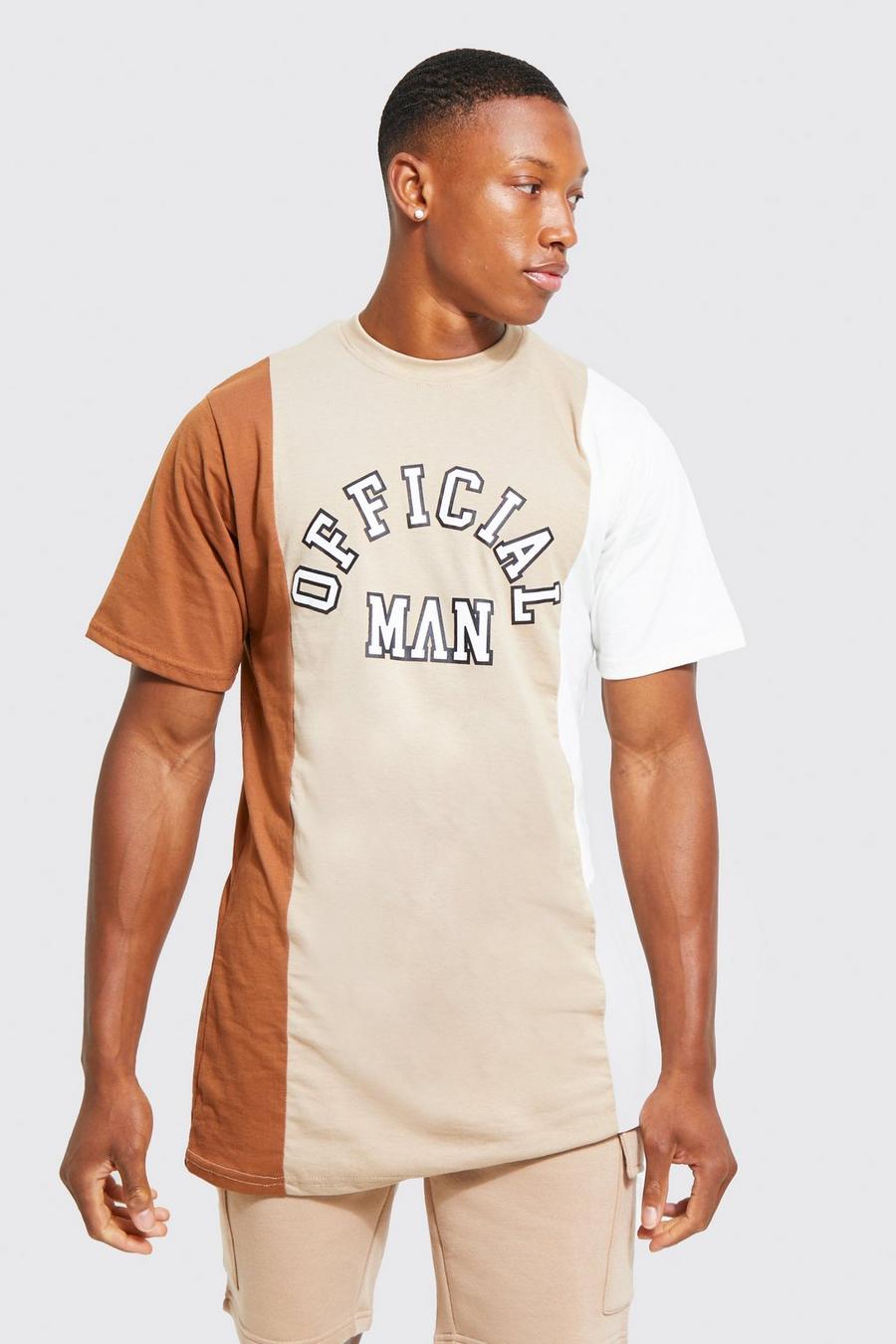 T-shirt style color block à imprimé, Brown image number 1