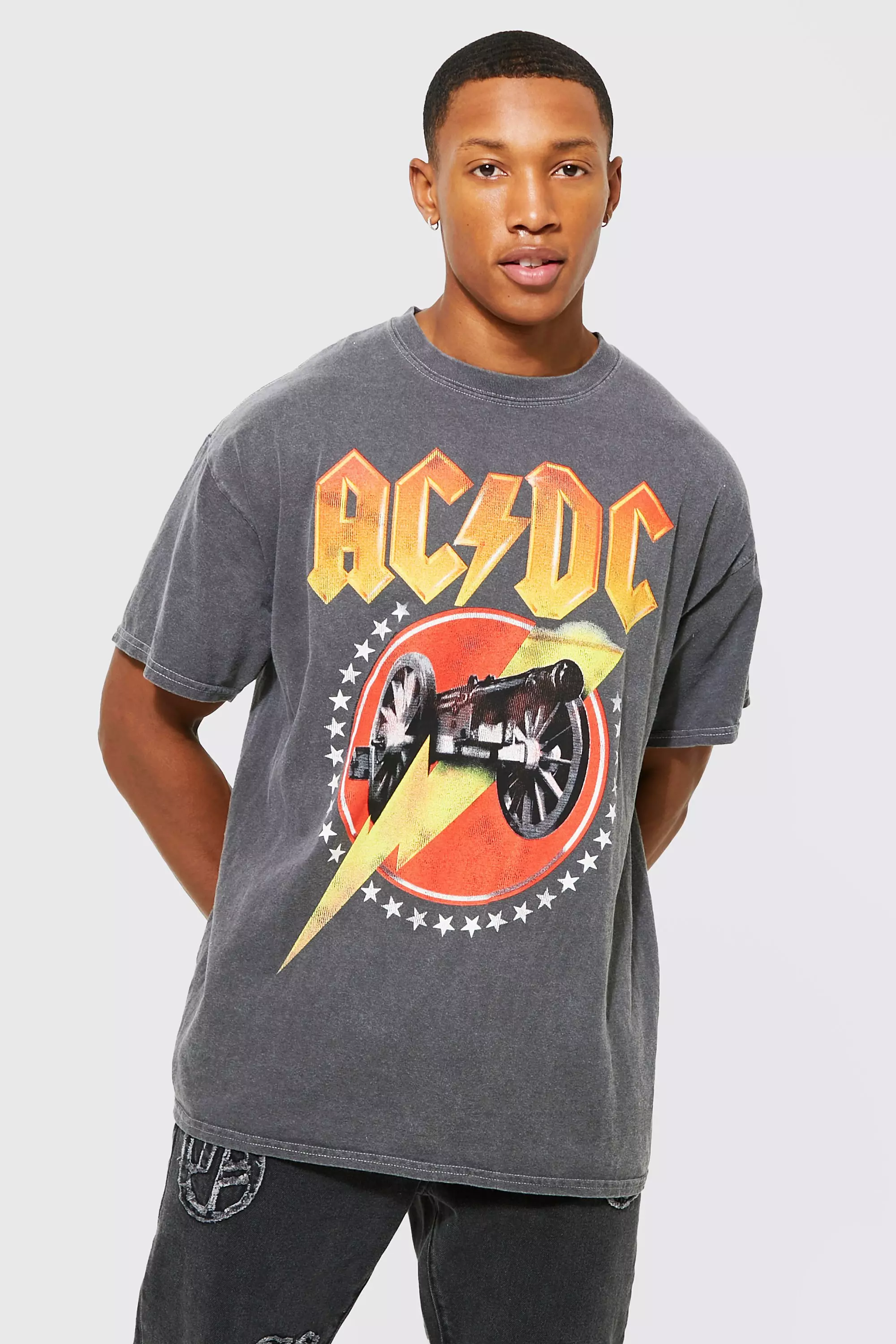 Oversized Acid Wash Acdc T shirt