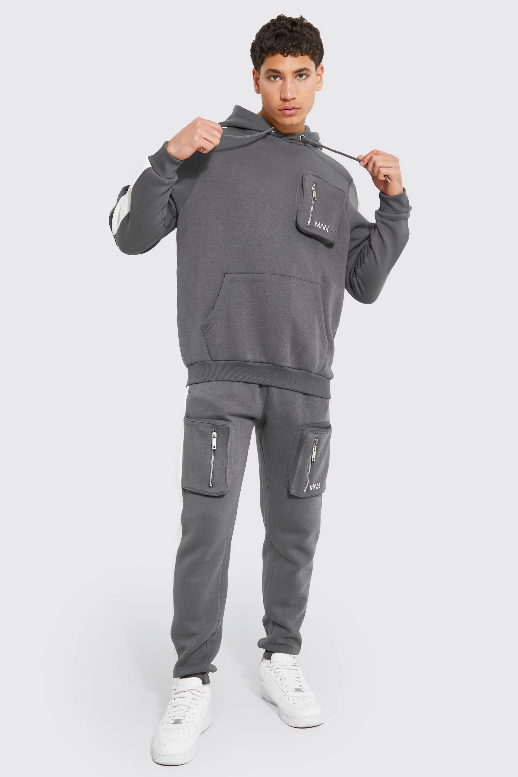 undefined | Man Hooded Colour Block Tracksuit