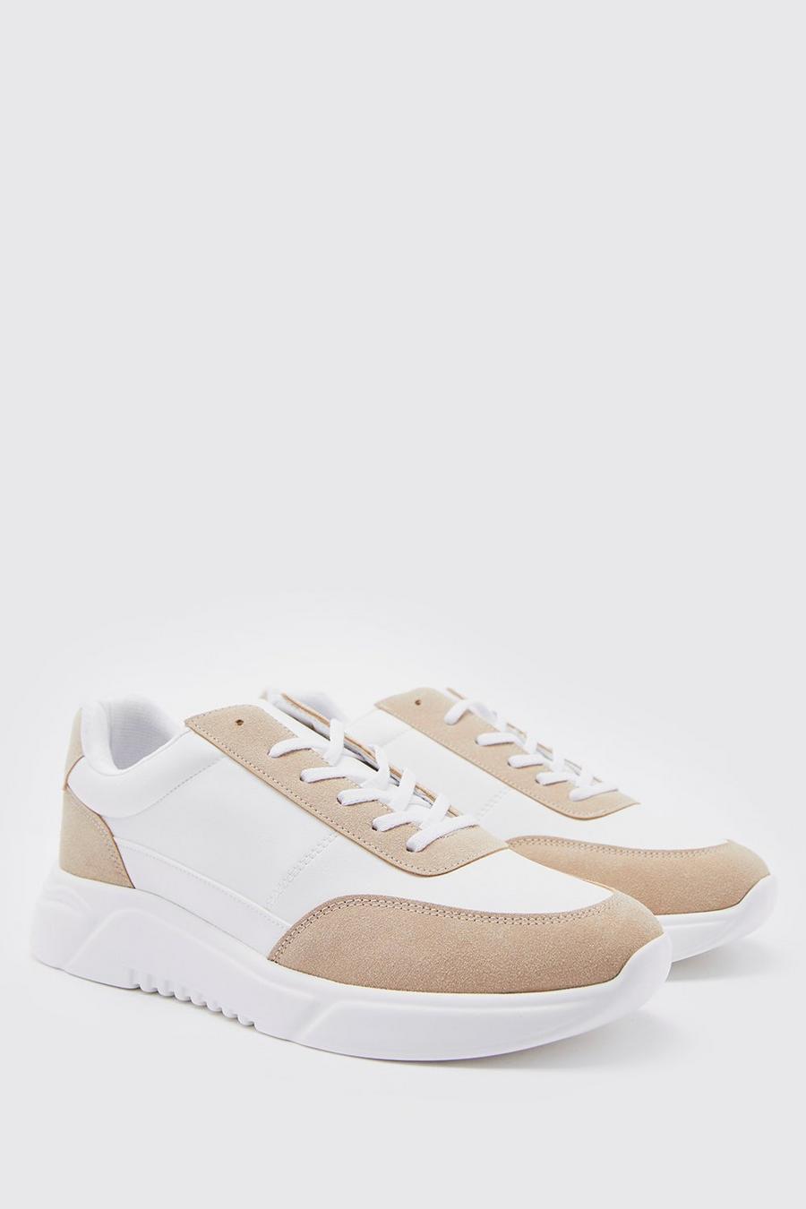 Stone Panelled Faux Suede Trainer image number 1