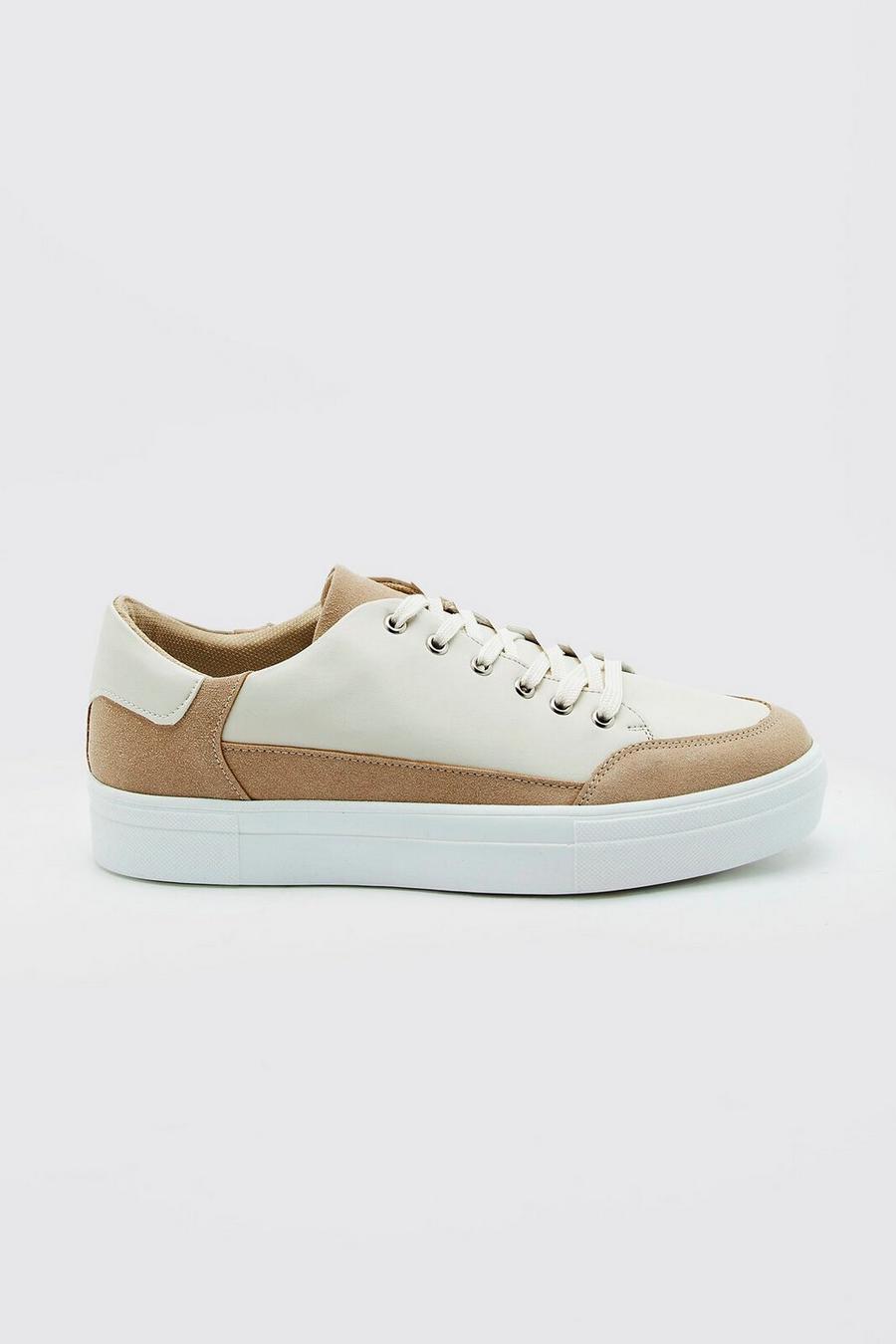 Stone Smart Faux Leather Trainer image number 1