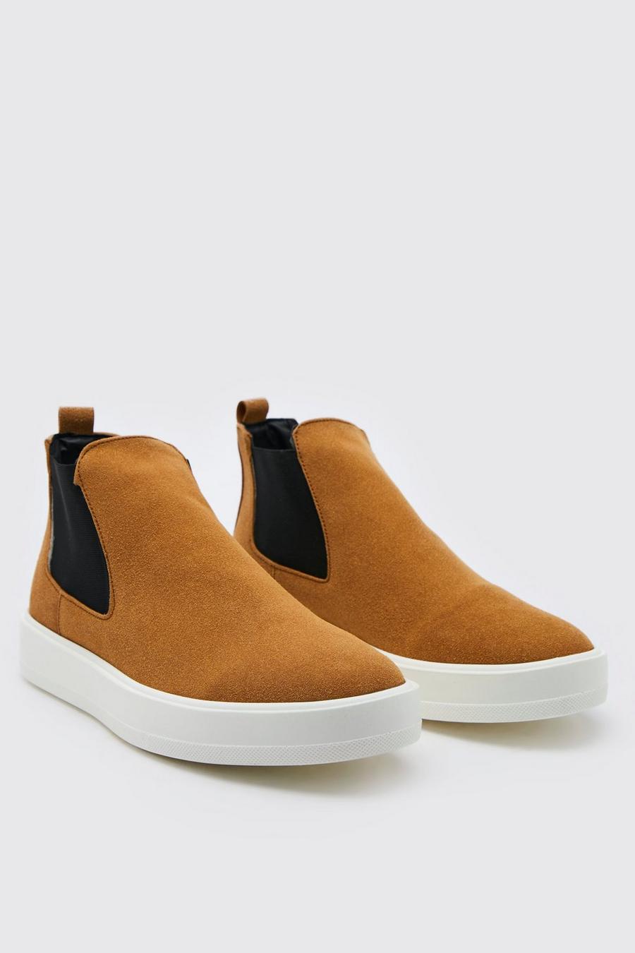 Tan Faux Suede Chunky Chelsea Boot image number 1