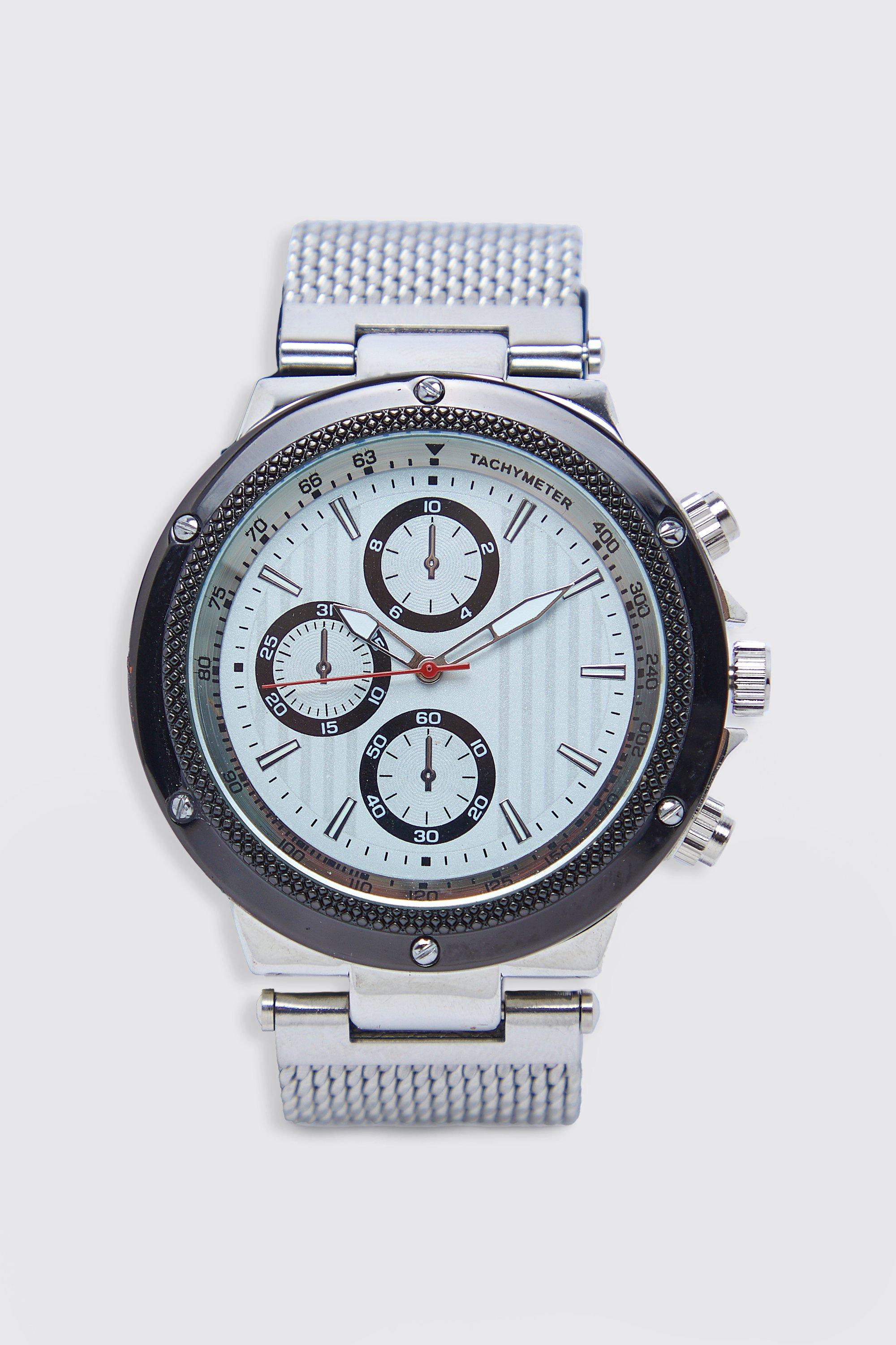 Stainless Steel Mesh Bracelet Watch boohoo NL