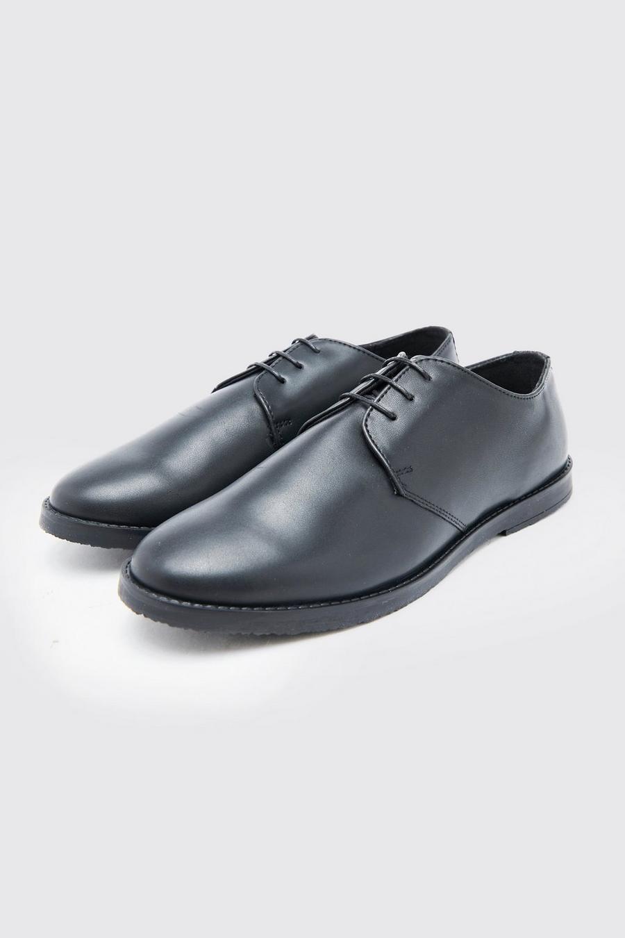 Black Faux Leather Derby image number 1