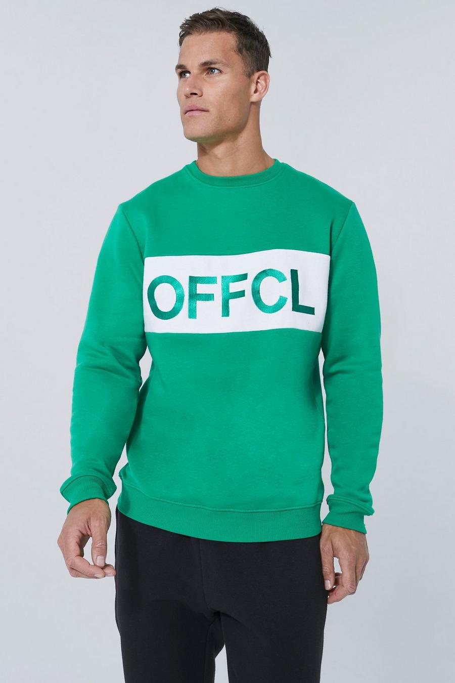 Bright green Tall Offcl Colour Block Sweater