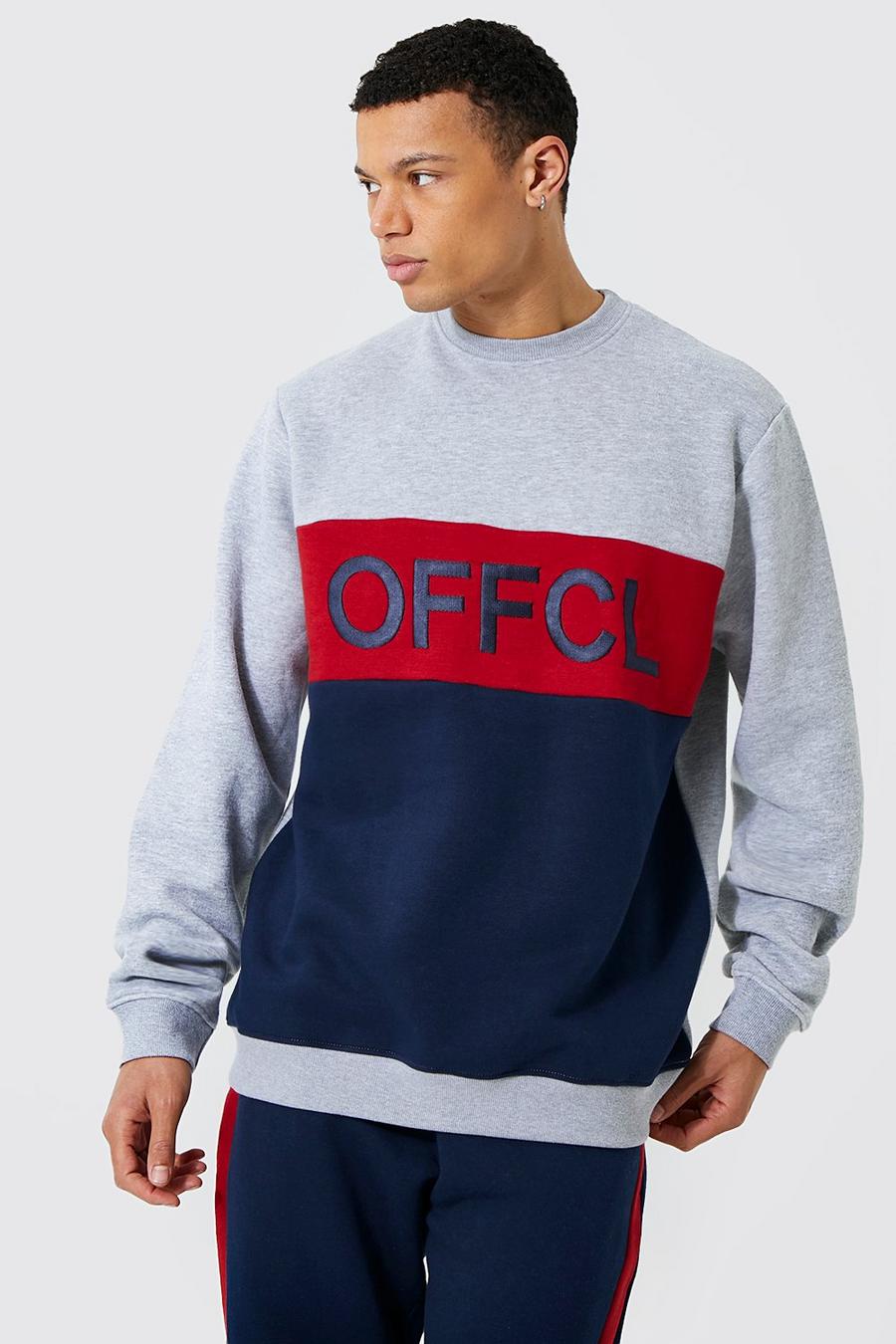 Navy Tall Offcl Colour Block Sweater image number 1