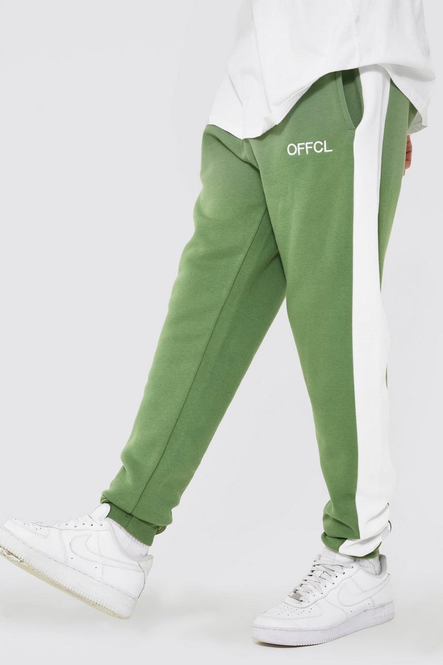 Pantalón deportivo Tall Offcl pitillo con panel lateral, Sage verde