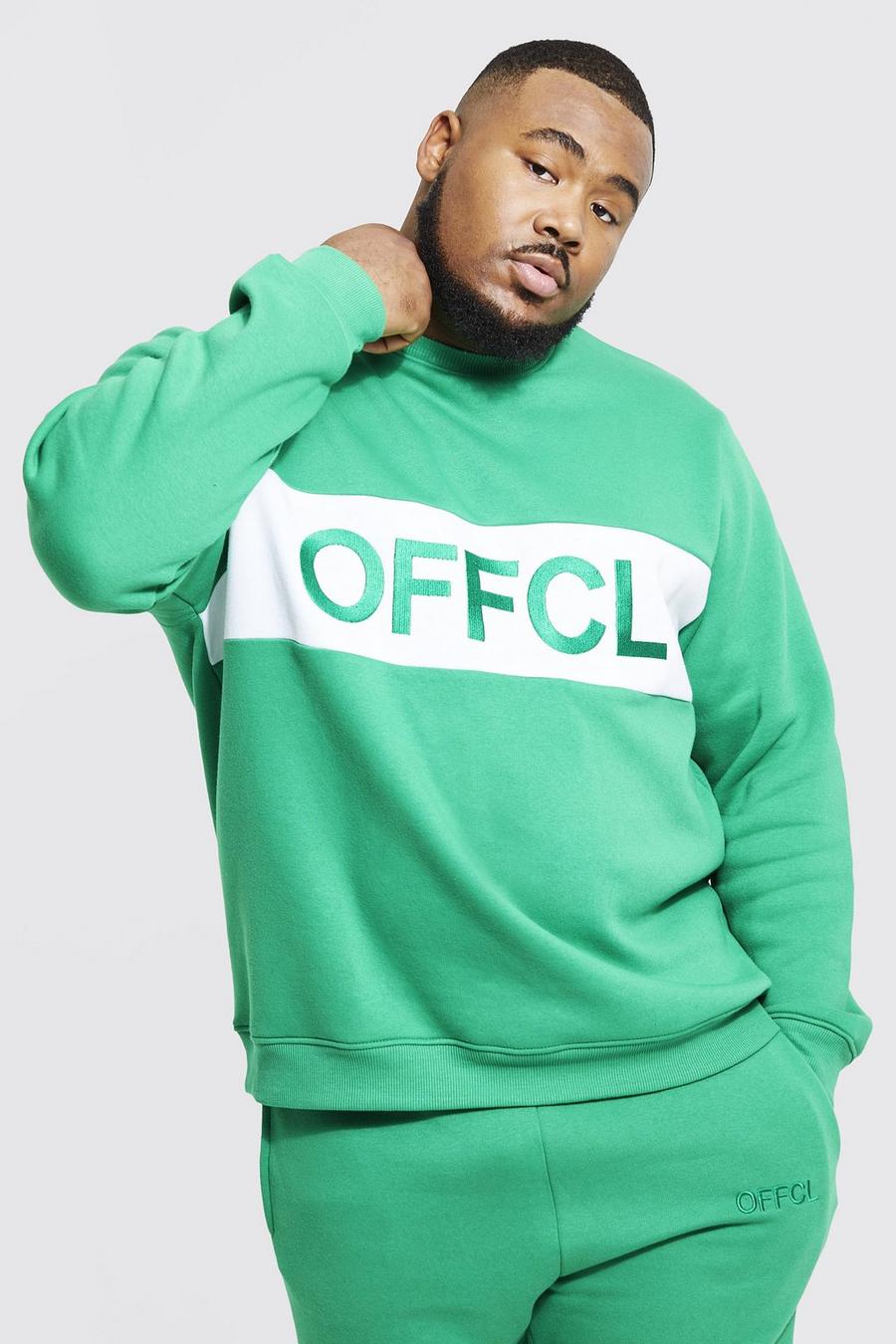 Bright green Plus Offcl Colour Block Sweater image number 1