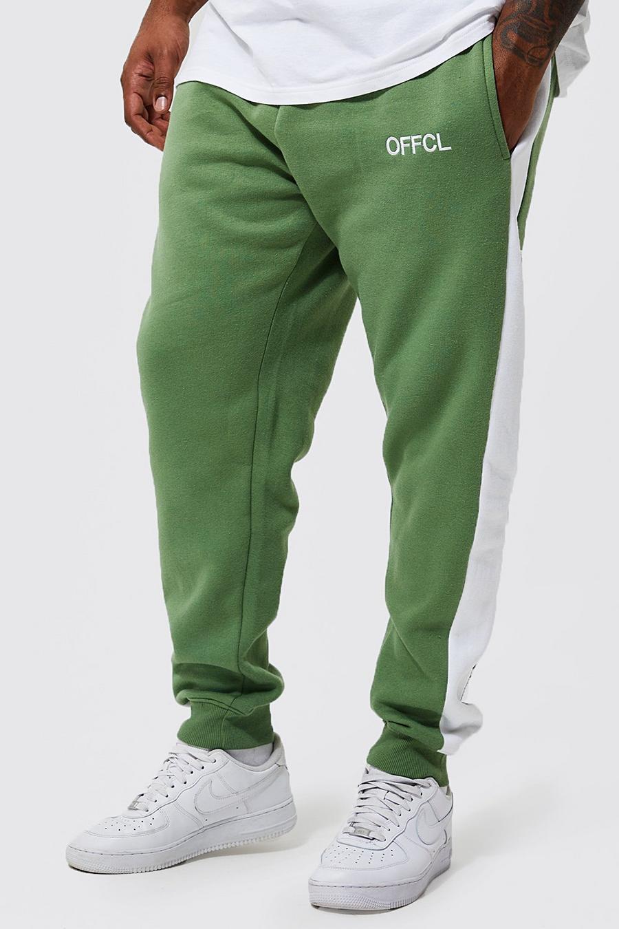 Pantalón deportivo Plus Offcl pitillo con panel lateral, Sage gerde