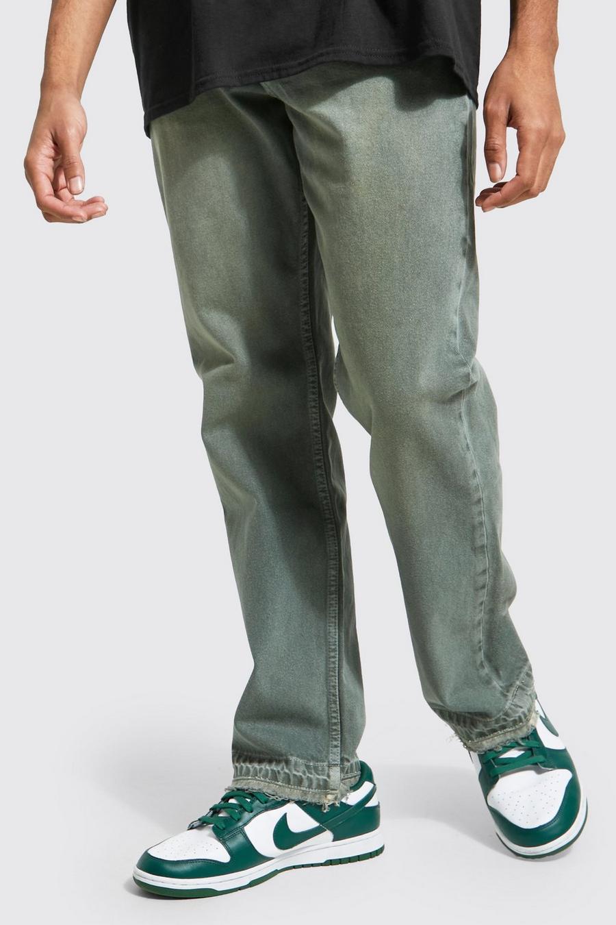 Green Relaxed Fit Over Dye Jean  image number 1