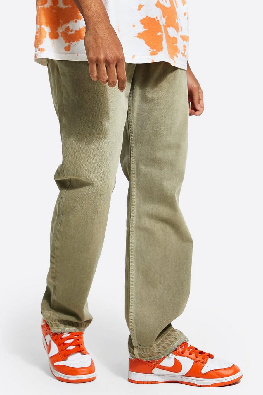 Sage green Relaxed Fit Over Dye Jean
