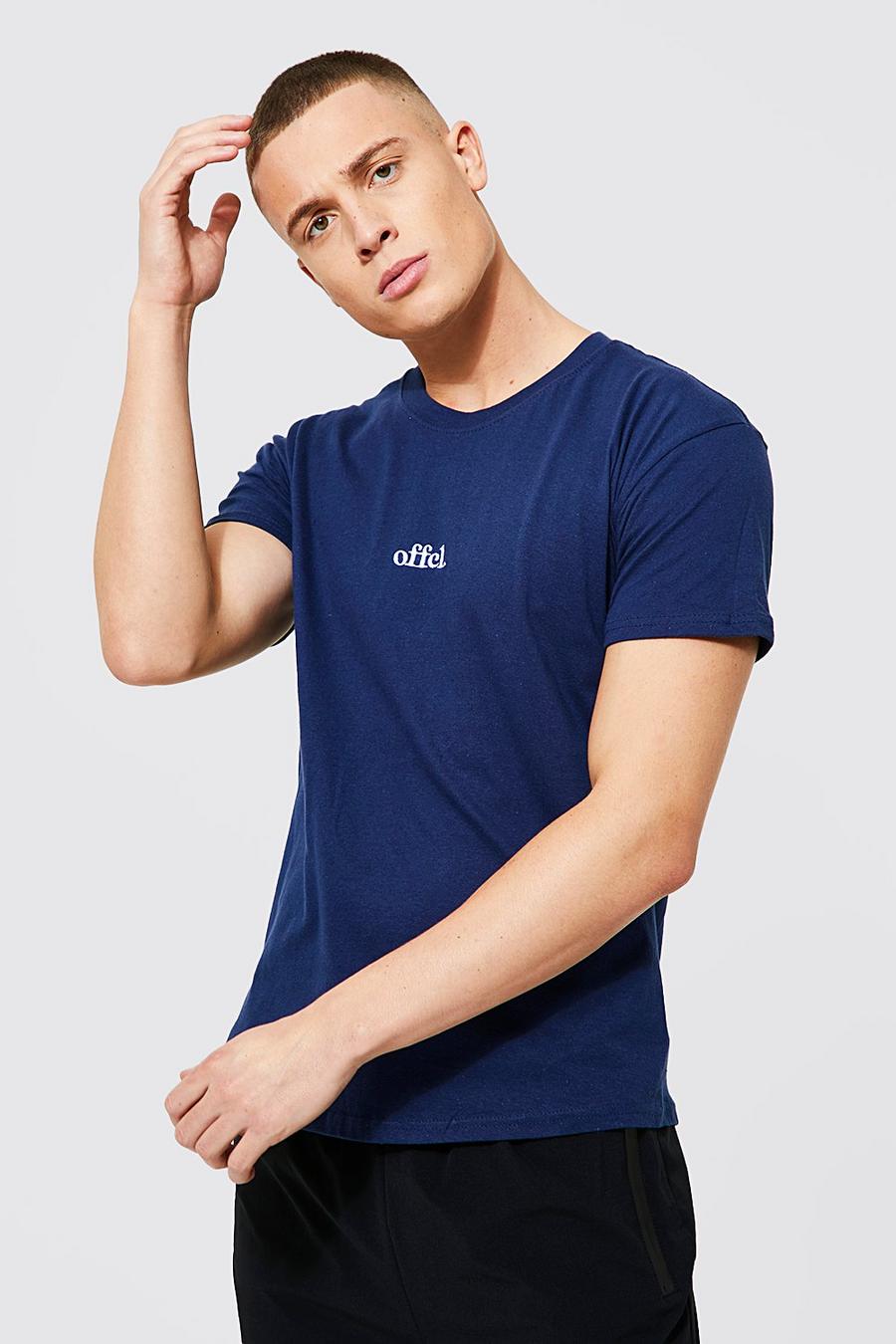 T-shirt avec broderie - Offcl, Navy marineblau