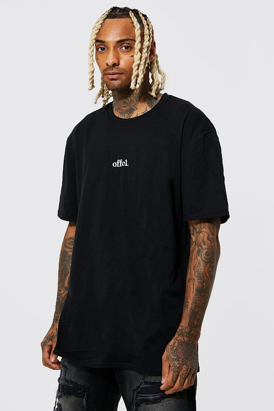 Black Oversized Offcl Embroidered T-shirt image number 1
