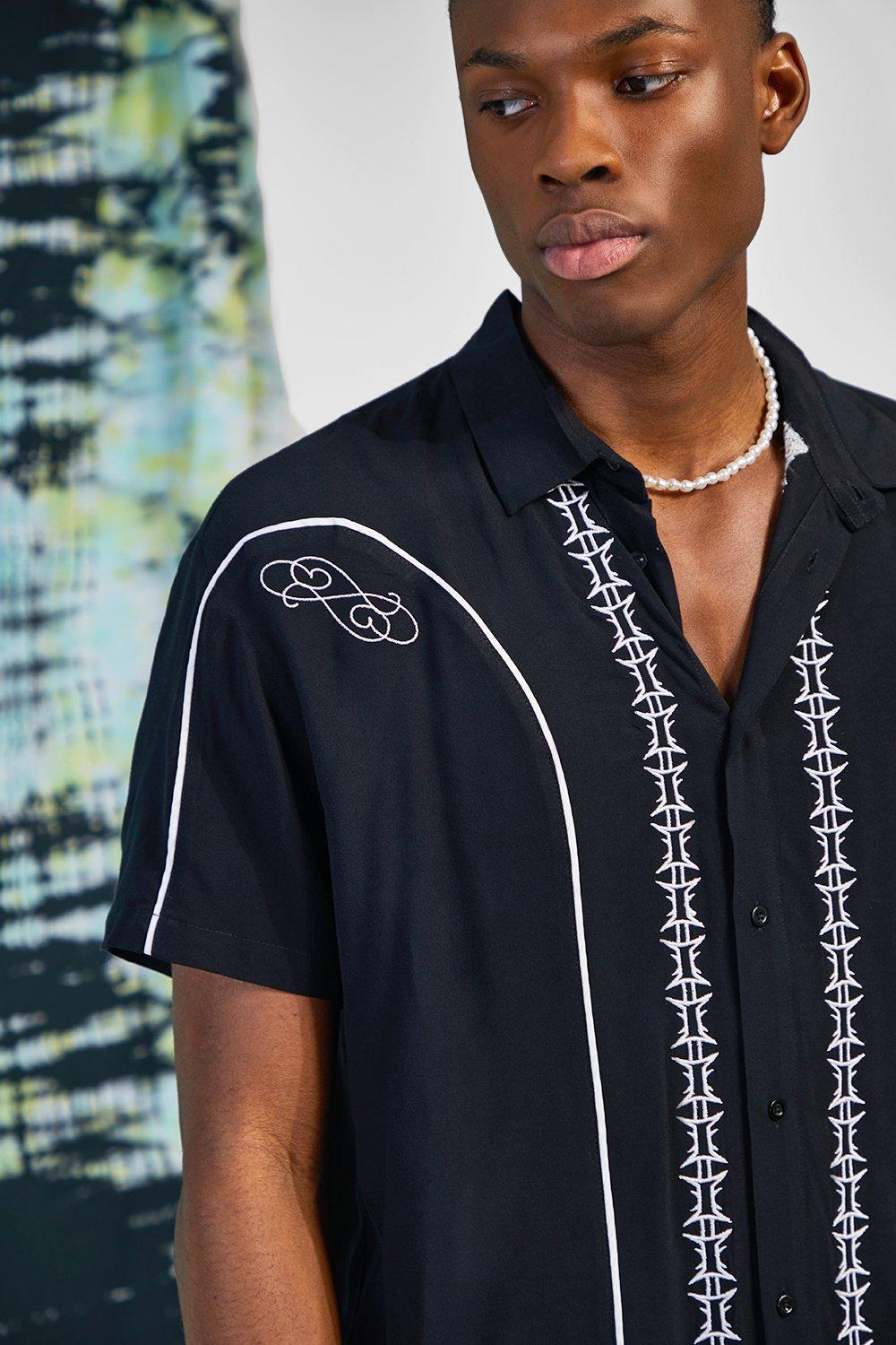 EMBROIDERED VISCOSE SHIRT