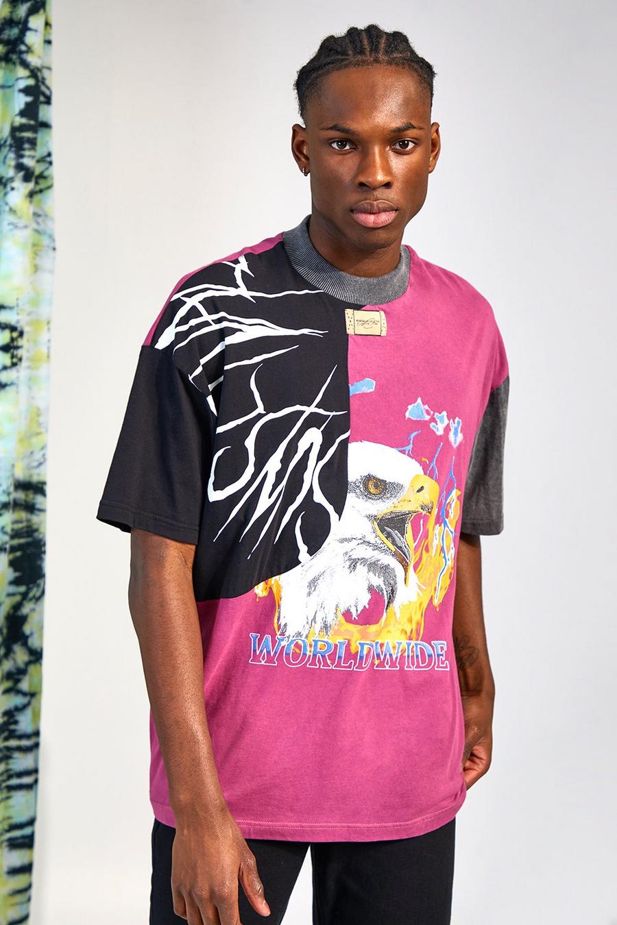 Berry Oversize t-shirt med tryck image number 1