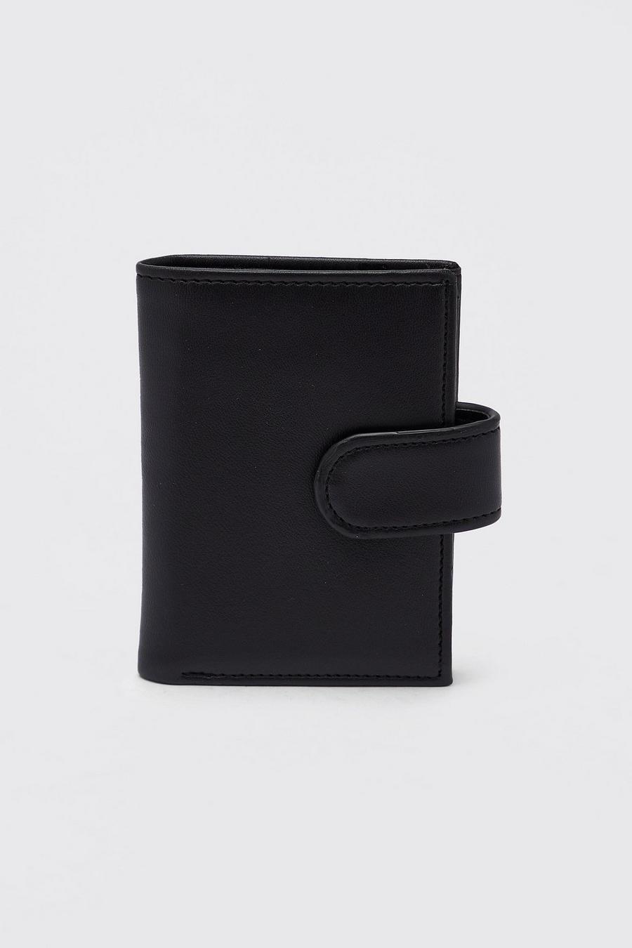 Black Faux Leather Bifold Wallet image number 1