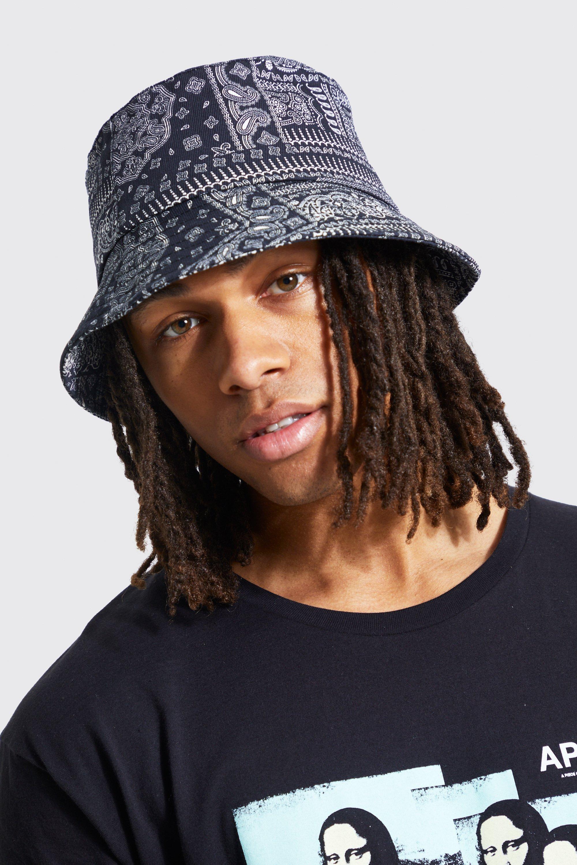 Black bandana store bucket hat