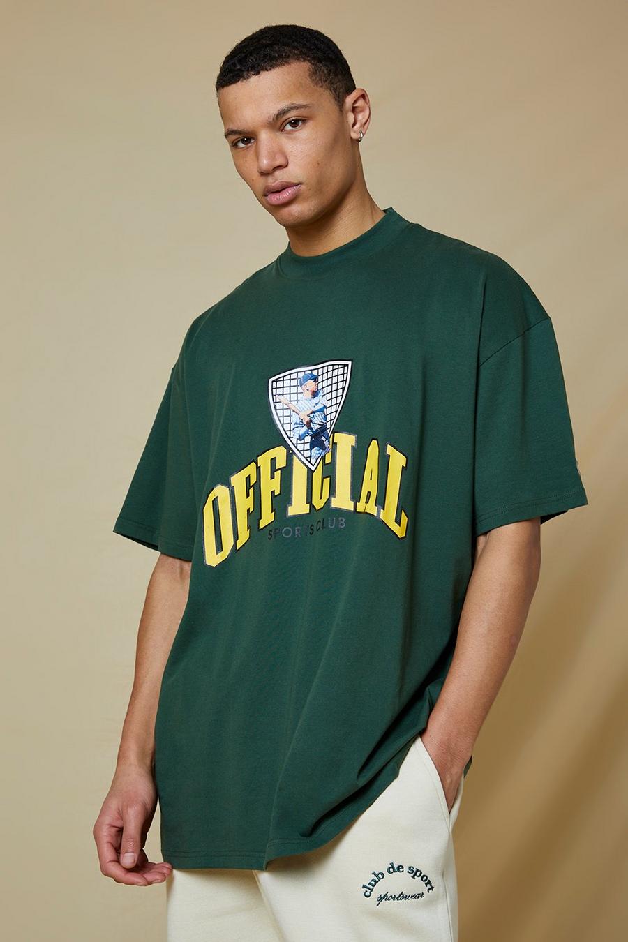 Forest Tall Oversized Official Varsity Print T-shirt image number 1