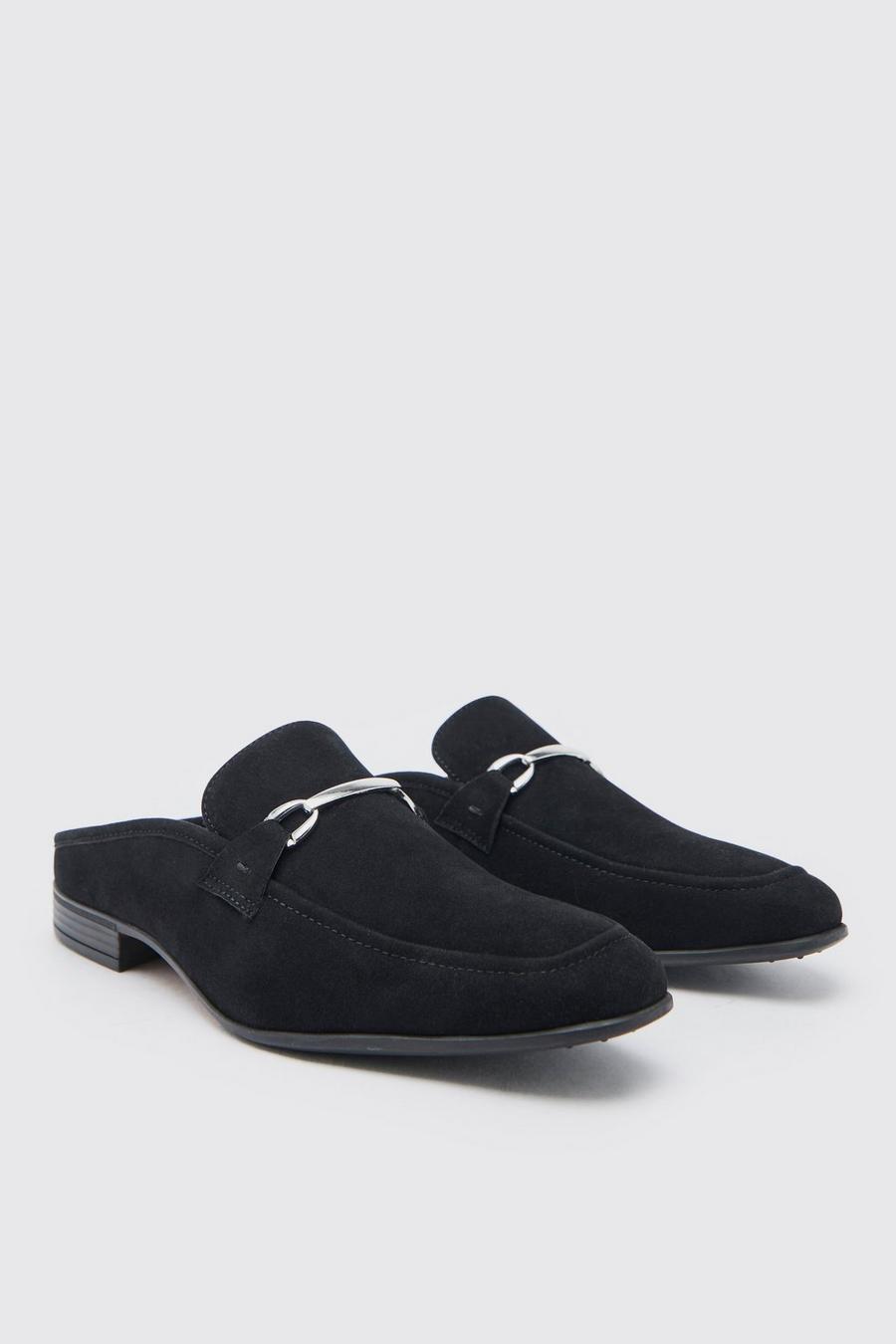 Black negro Faux Suede Mule Loafer  image number 1