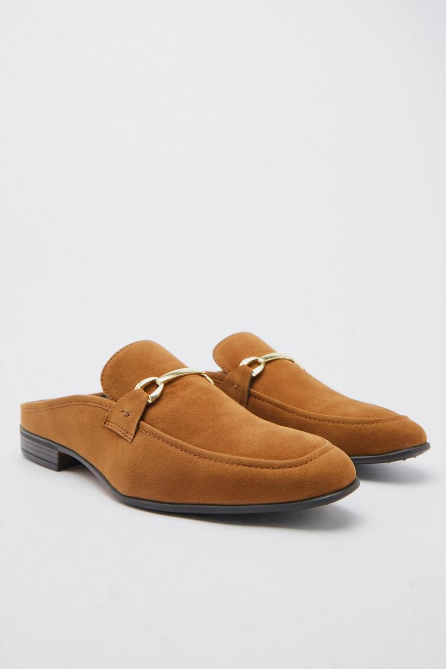 Tan Faux Suede Mule Loafer   image number 1