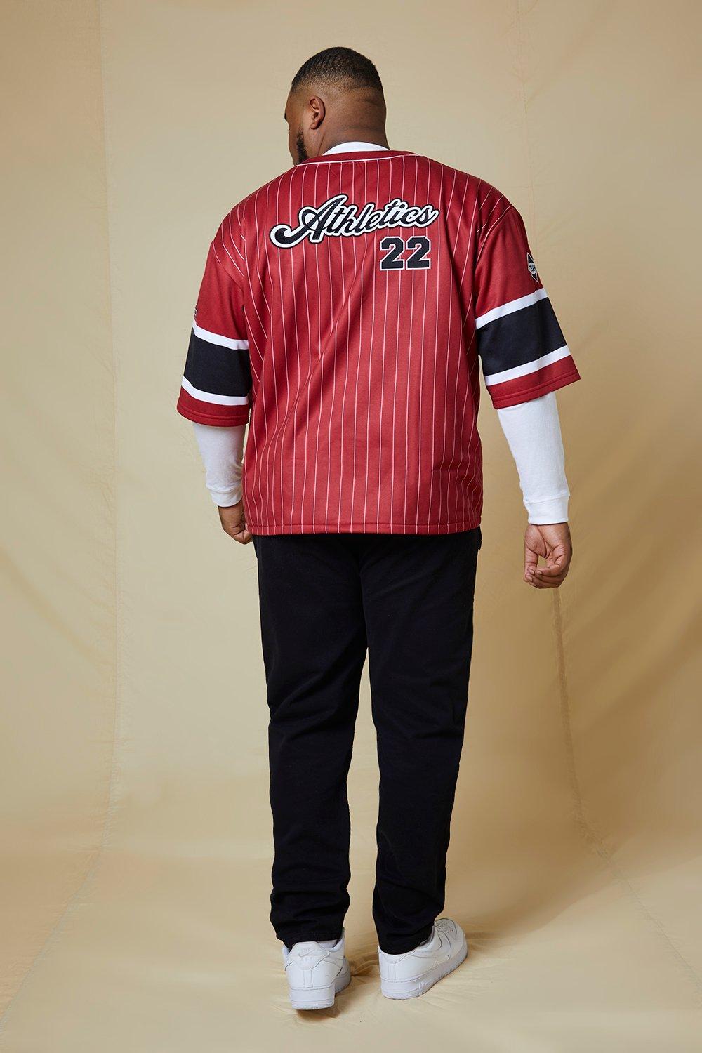Plus Boxy Fit Striped Jersey Baseball Shirt | boohoo USA