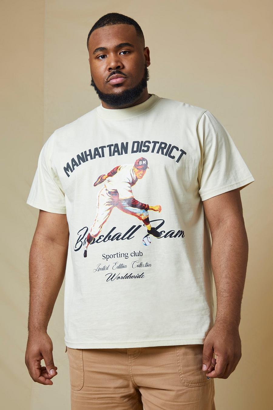 Ecru Plus Baseball Graphic T-shirt  image number 1