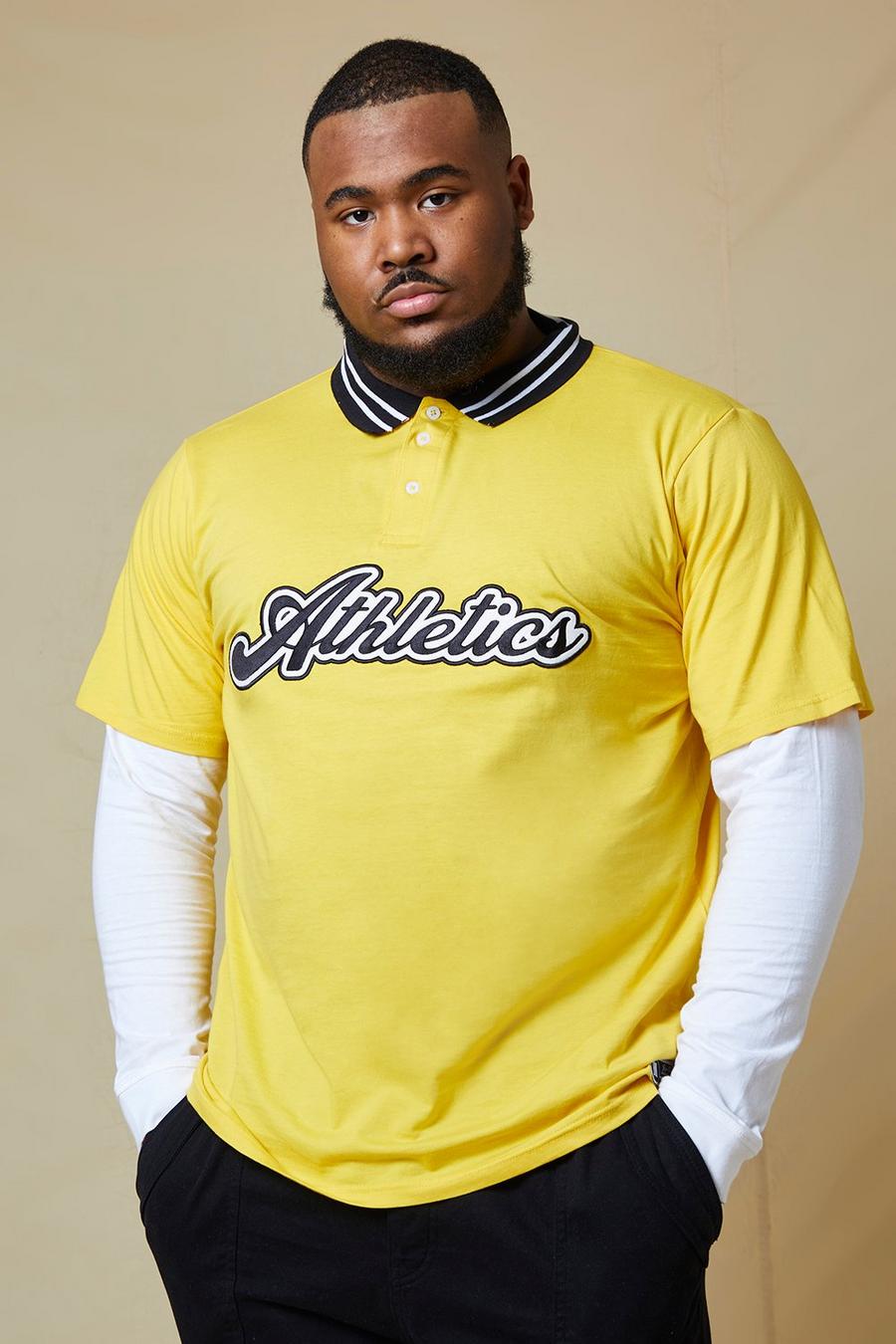 Yellow Plus Athletics Applique Faux Sleeve Polo  image number 1