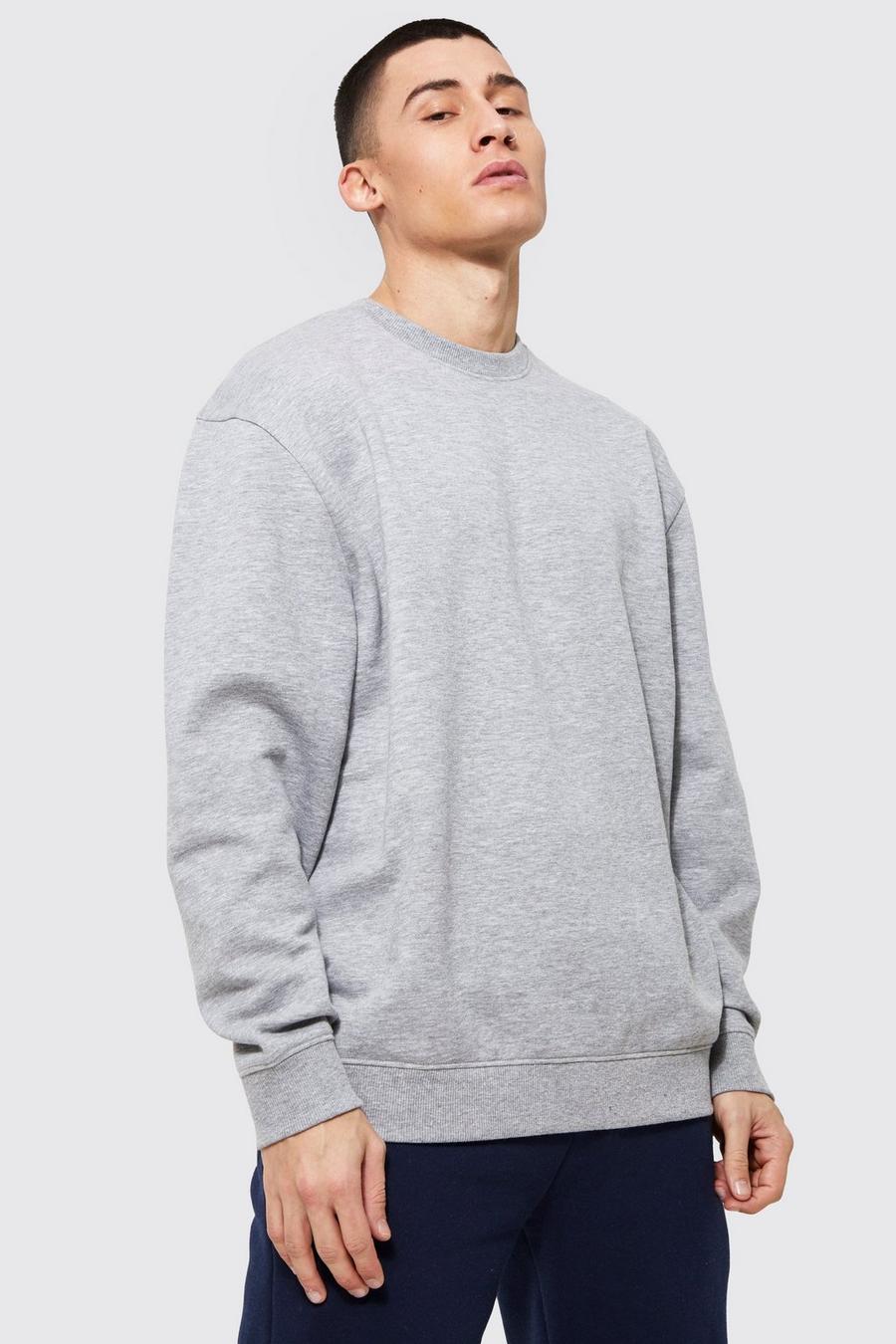 Oversize Sweatshirt aus REEL Baumwolle, Grey marl grau