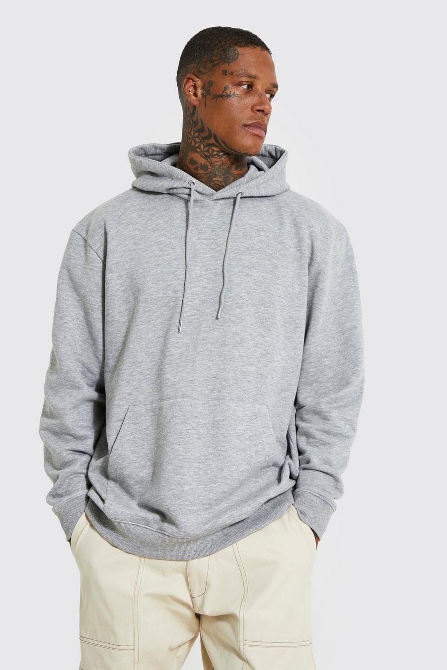 Grey marl Oversized Over The Head Hoodie  image number 1