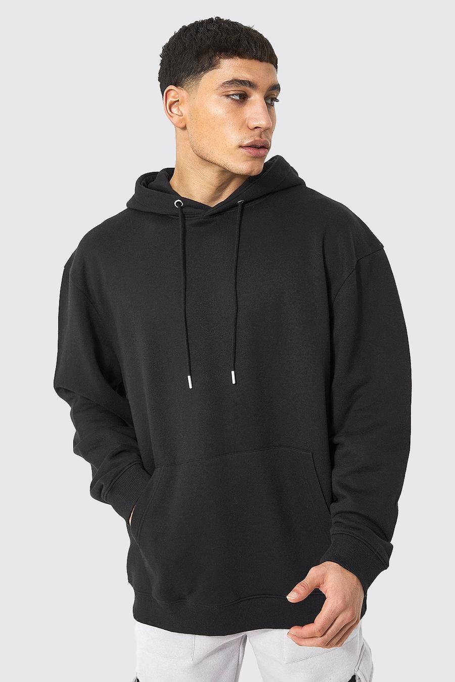 boohooMAN Oversized Over The Head Hoodie - Black - Size XS