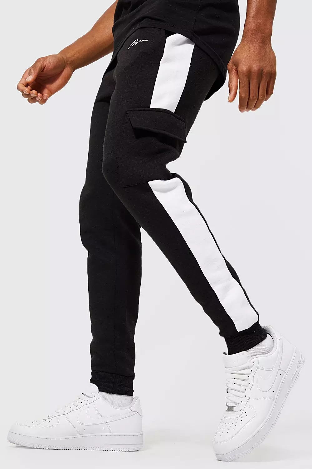 Skinny Man Cargo Colour Block Jogger