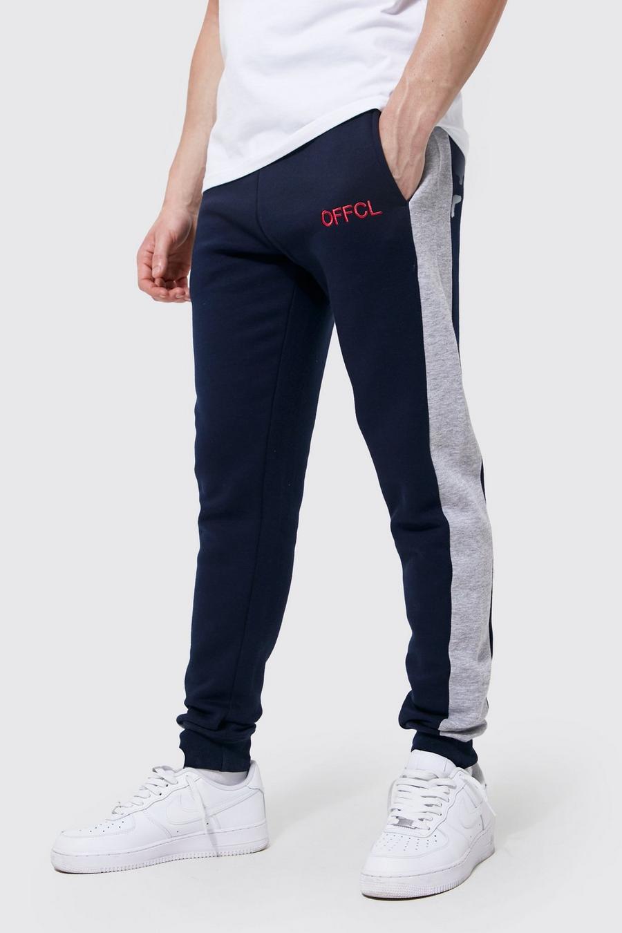 Navy Skinny Offcl Colour Block Joggers image number 1