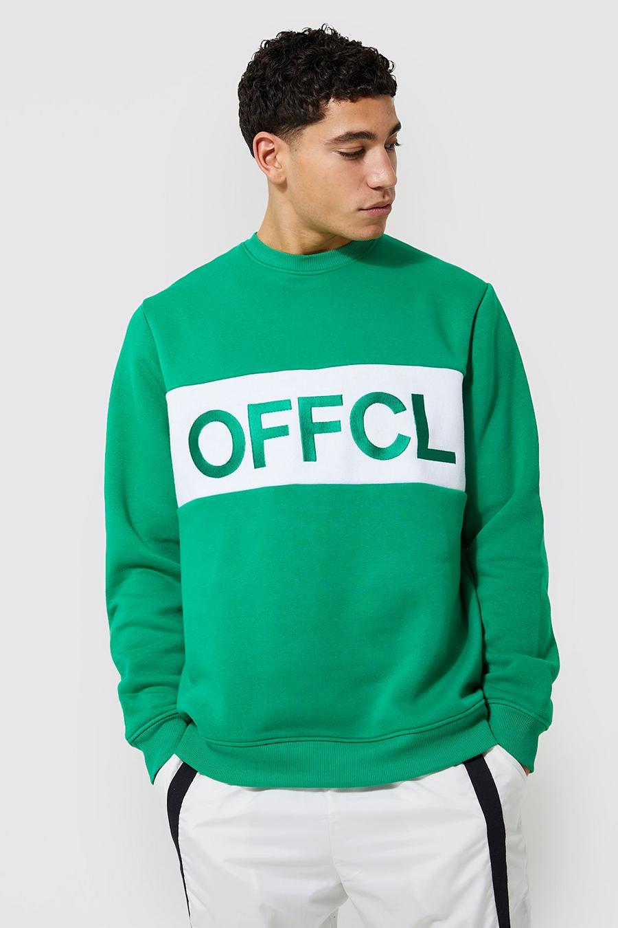 Green grön Offcl Sweatshirt med blockfärger