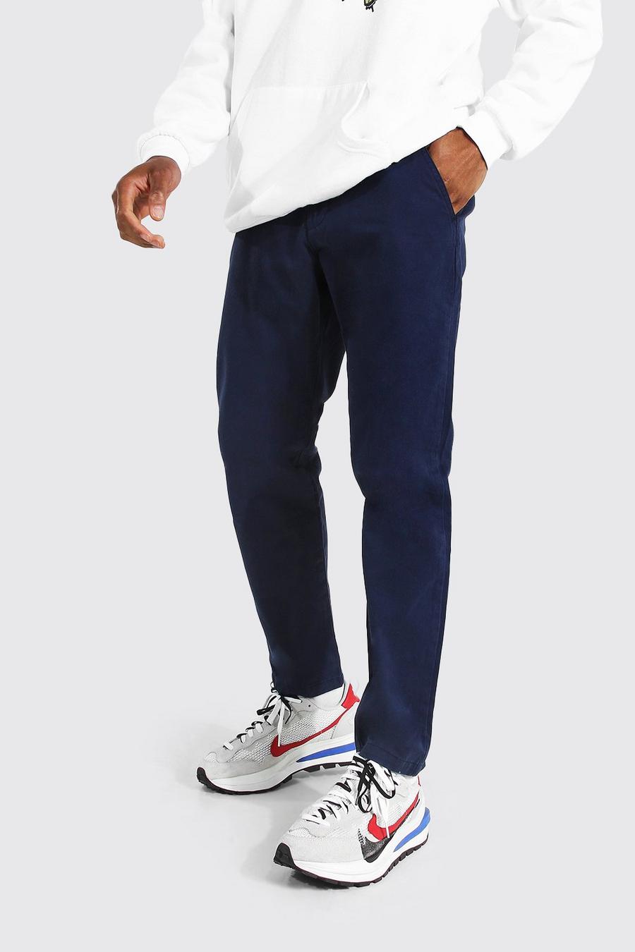 Navy marinblå Slim Fit Chino Trousers image number 1