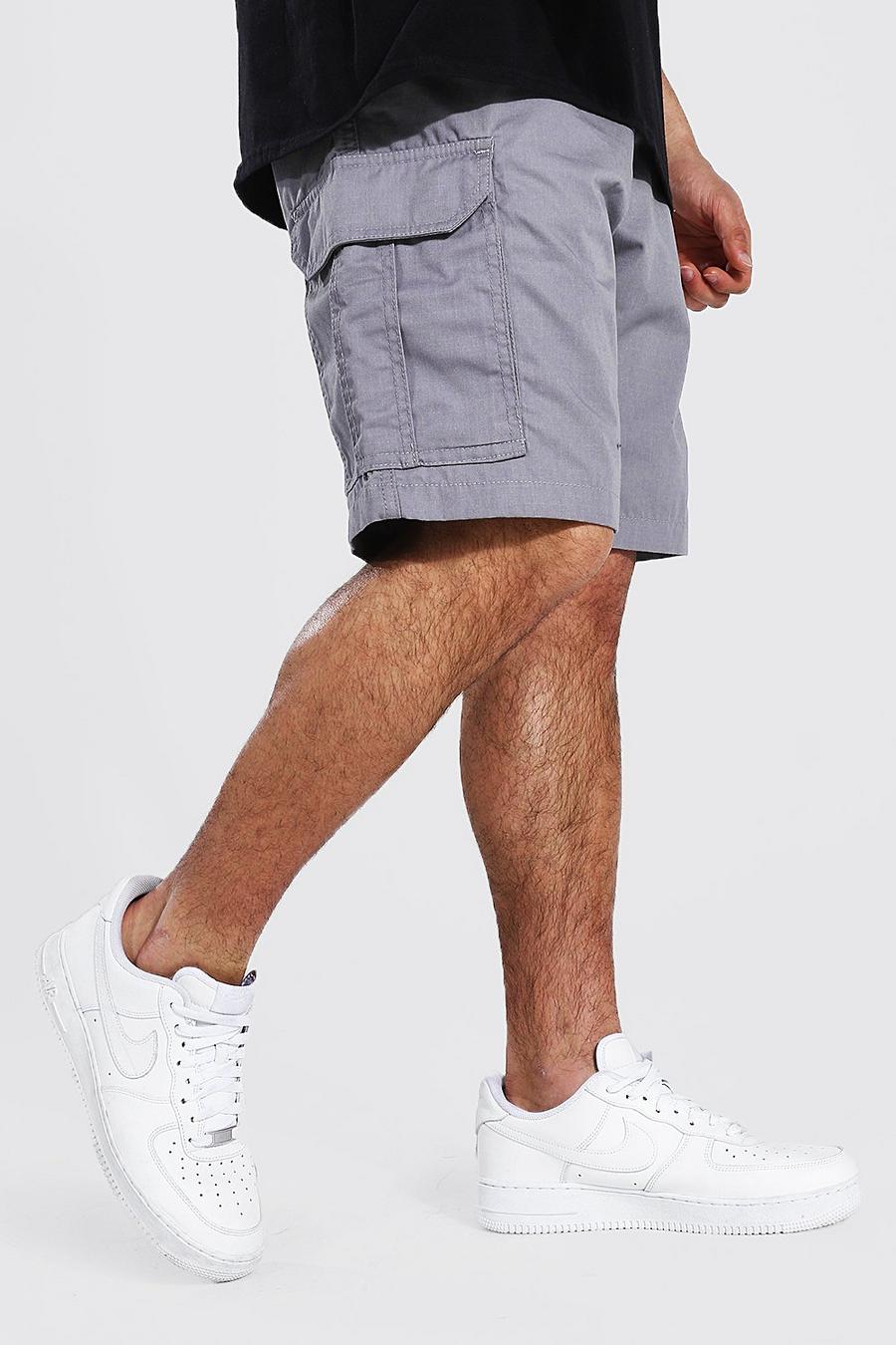 Pantaloncini Cargo con fascia fissa in vita, Charcoal image number 1