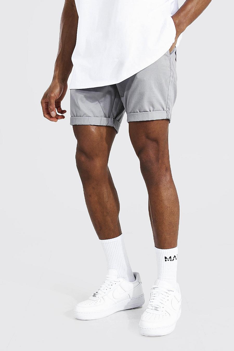 Grey Strakke Chino Shorts