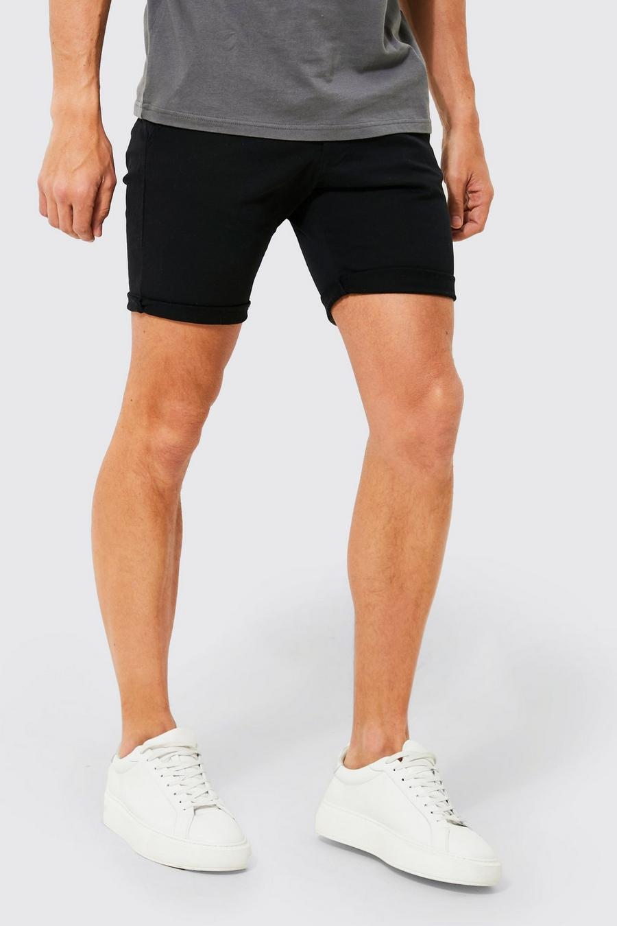 Skinny Stretch Chino-Shorts, Black image number 1