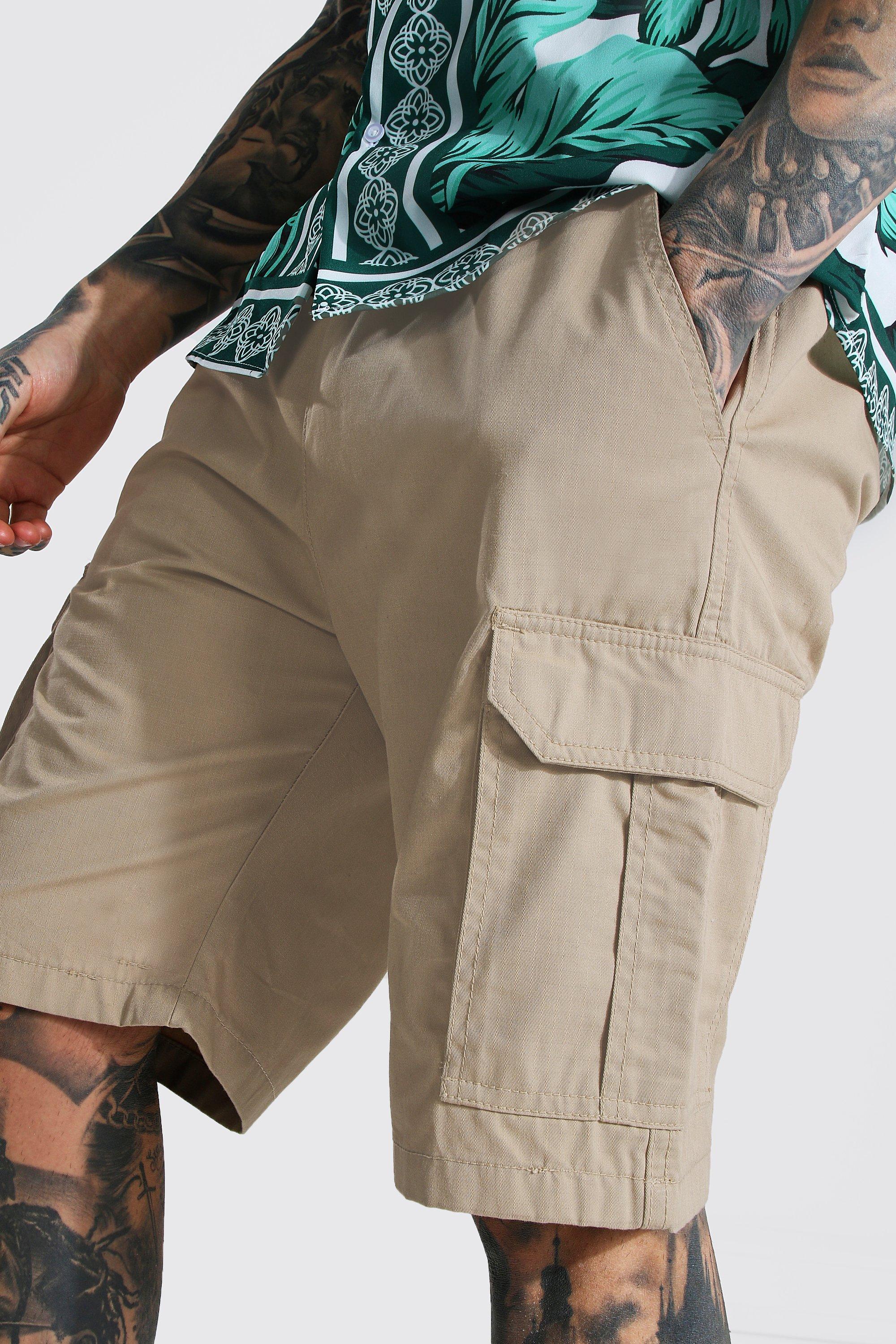 Elastic Waist Cargo Shorts