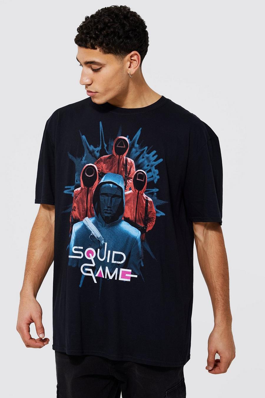 Black Oversized Squid Game License T-shirt image number 1