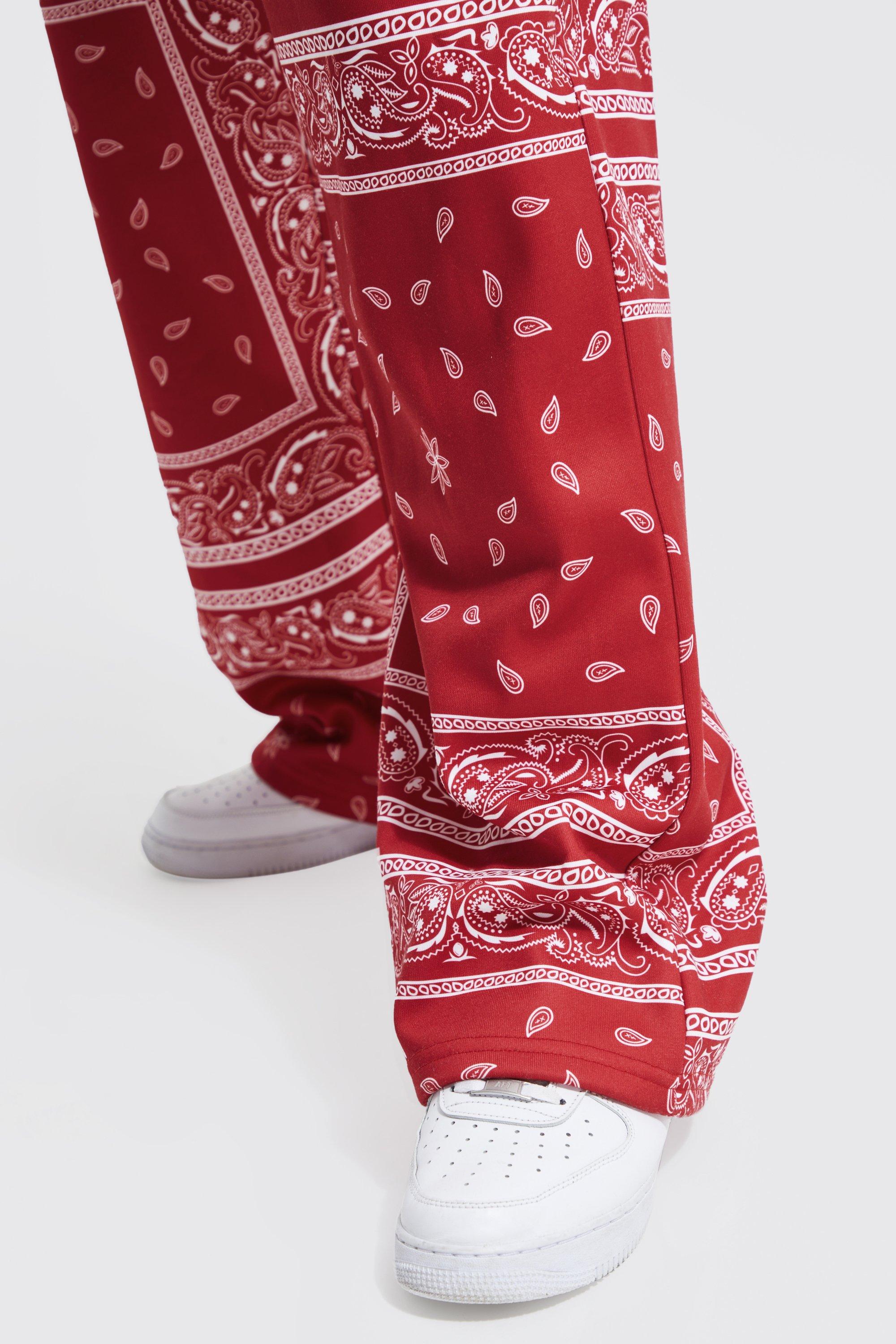 Red bandana joggers store mens