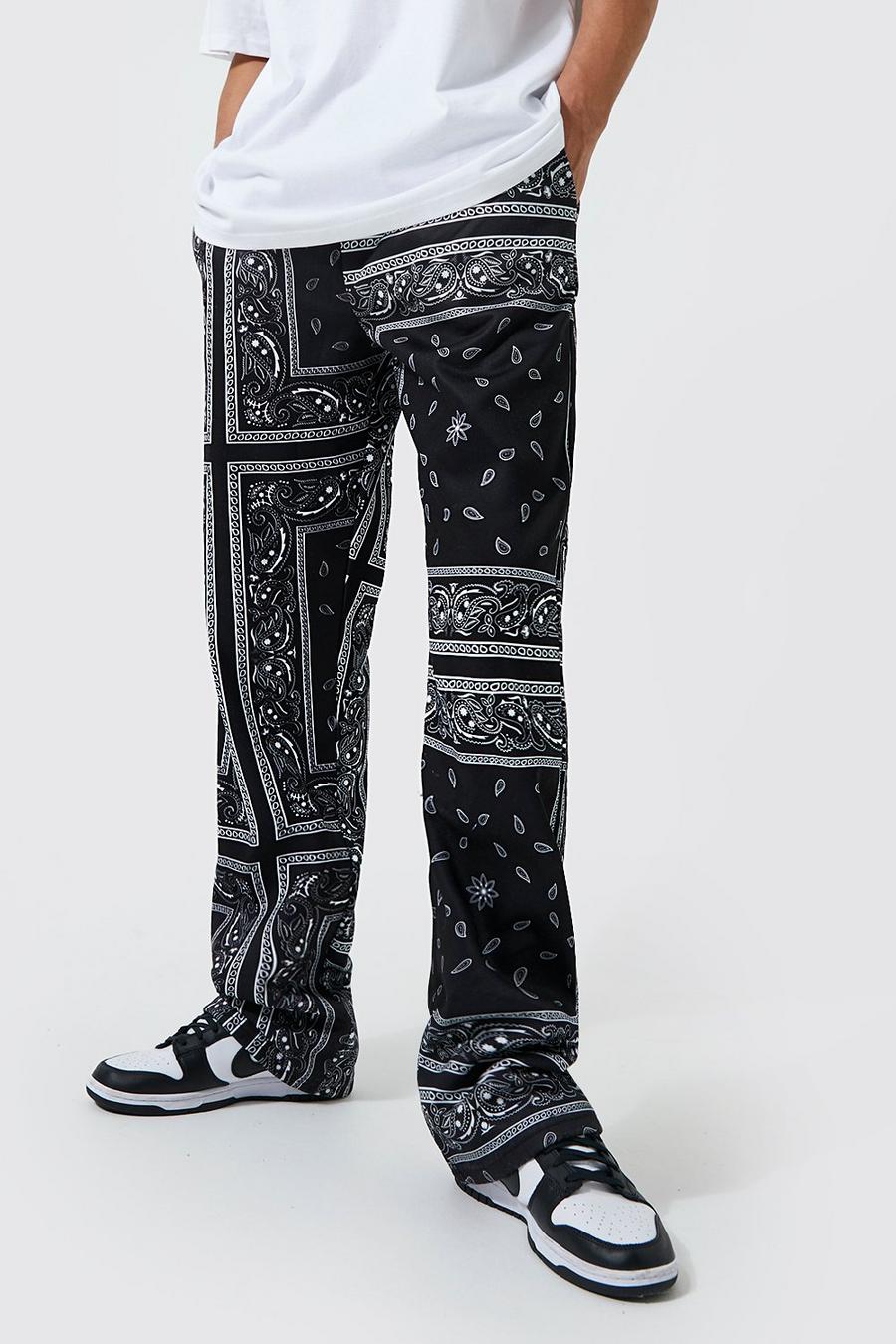 Black Tall Relaxed Fit Bandana Jogger image number 1