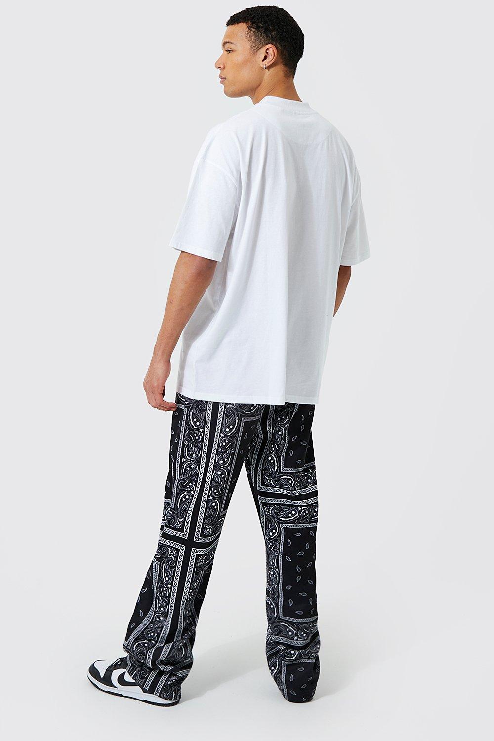 Pantalón deportivo Tall holgado con estampado bandana | boohoo