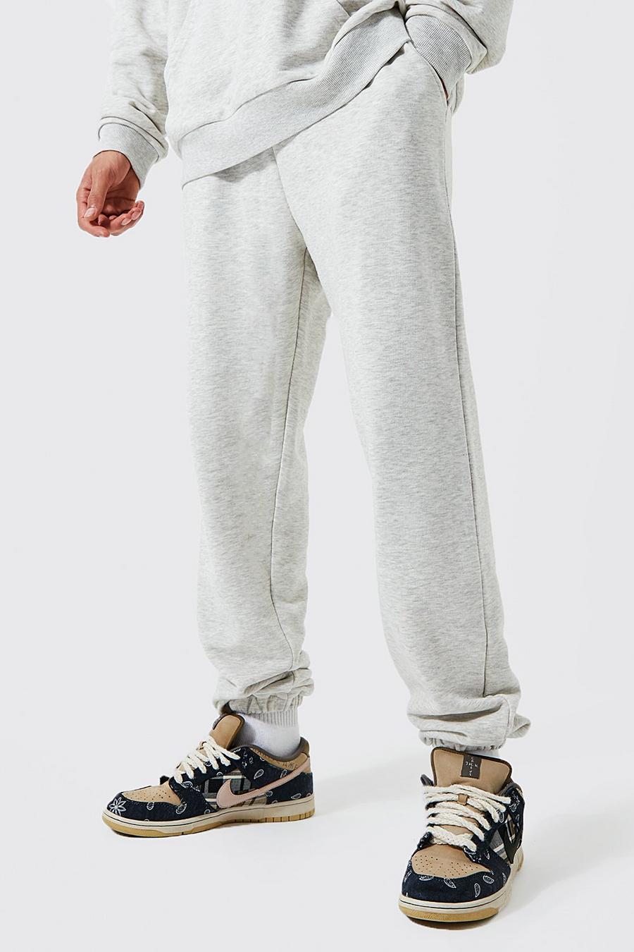 Pantalón deportivo Tall Regular jaspeado color crudo, Ecru blanco