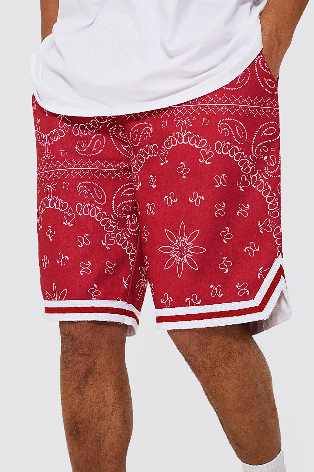 Red bandana 2024 shorts mens