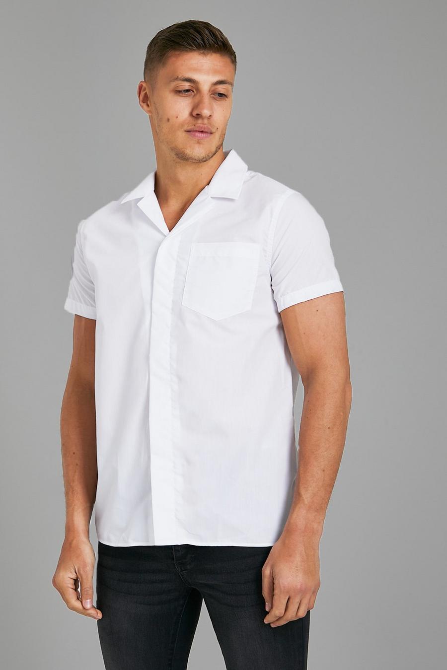 White חולצה עם שרוולים קצרים ובד נסתר מחובר image number 1
